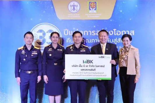 เอ็ม บี เค ร่วมงานวันสถาปนากรมคุมประพฤติ 33 ปี แห่งการสร้างโอกาสคืนคนคุณภาพกลับสู่สังคม พร้อมรับเข็มเชิดชูเกียรติ "คุมประพฤติสดุดี"
