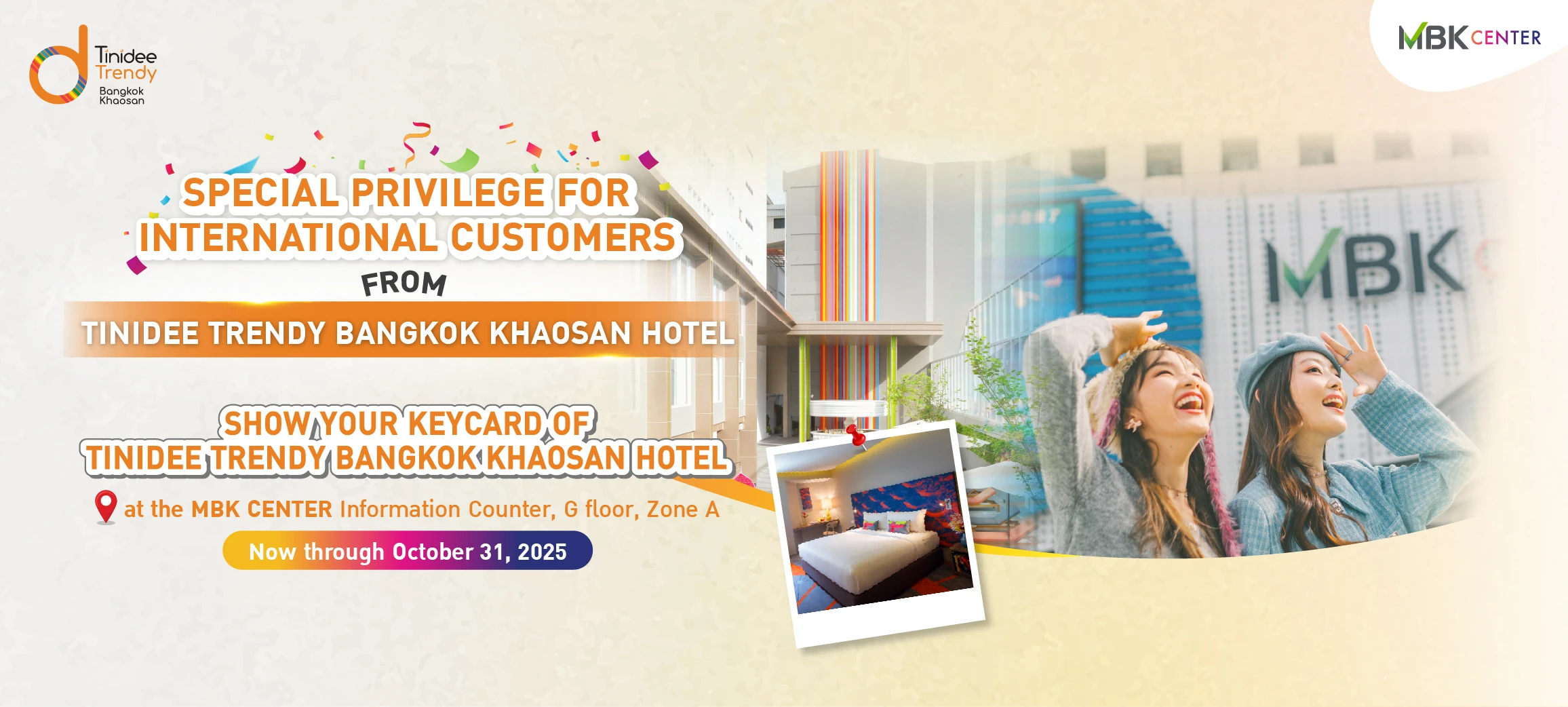 Experience Exclusive Perks at MBK Center for Tinidee Trendy Hotel Guests!