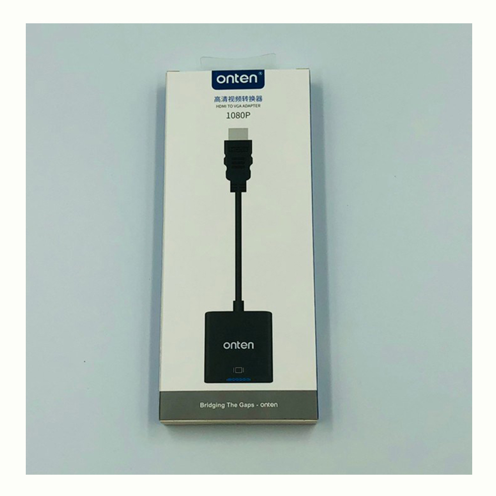 Onten Adapter แปลงสัญญาณ HDMI เป็น VGA แปลงสัญญาณ HDMI แบบ Digitalเป็นสัญญาณ VGA พร้อมช่องต่อสัญญาณเสียงสเตอริโอ 3.5 mm 