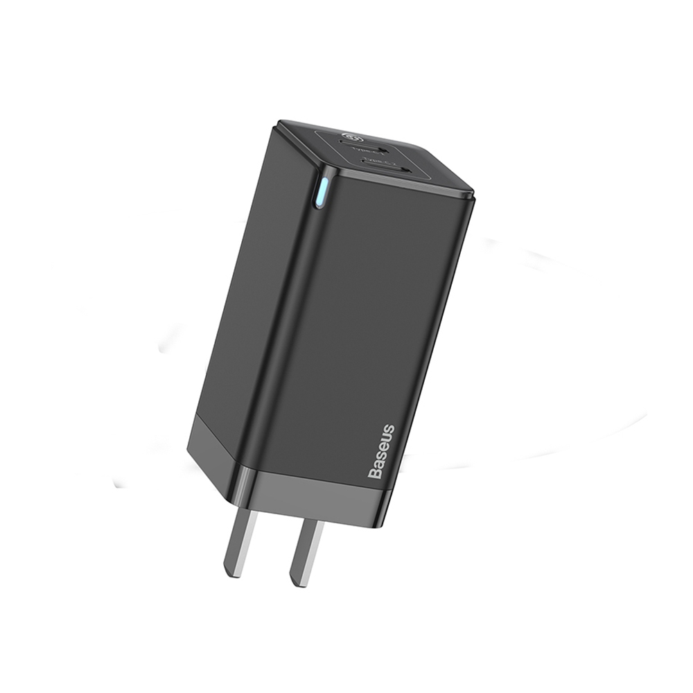 Baseus หัวชาร์จเร็ว GAN 45 W High Power PD 3.0 Fast Charger หัวชาร์จสำหรับ มือถือและโน๊ตบุ๊ค สีขาว/ดำ หัวแบน/หัวกลม