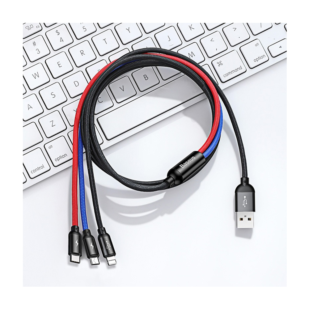 Baseus สายชาร์จ 3in1 Three Primary 