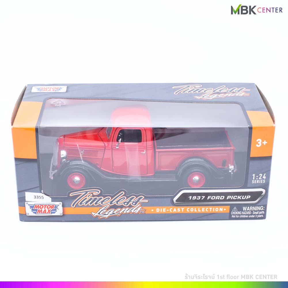โมเดลรถของเล่น 1937 Ford Pickup Truck Red and Black