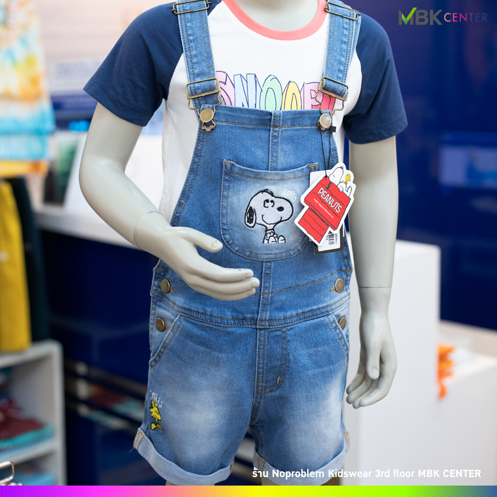 ชุดเอี๊ยมยีนส์ “Denim Overalls” New in  คอลเลคชั่น No problem kidswear x Peanuts